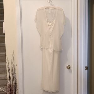 Vintage 90s Watters & Watters Ivory Pearl Dress – Size 12, 2-Piece Set